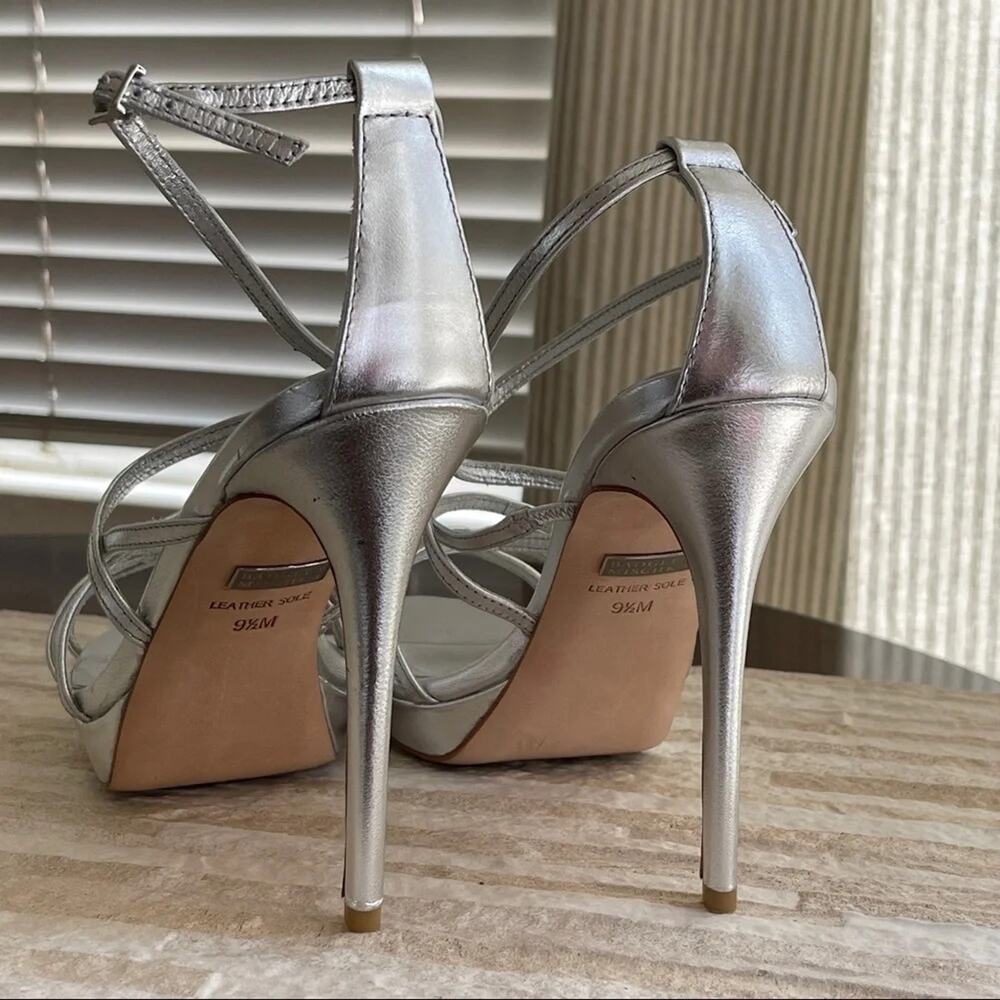 Badgley Mischka Platform Heels in Sexy Silver - Picture 3 of 12